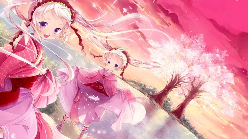 Two Girls in Pink Dresses — Dreamy, Spring