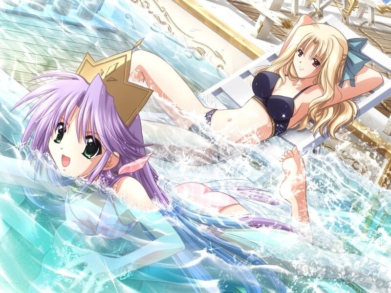 Two Girls in Pool