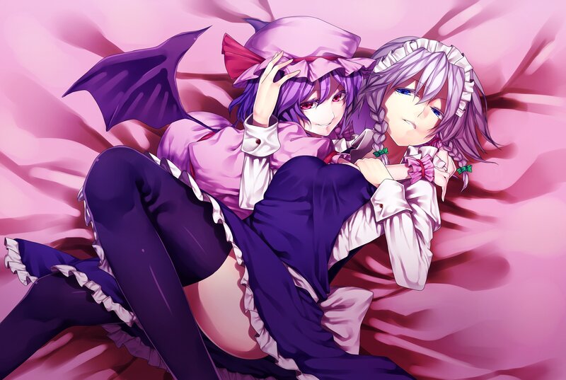 Two girls in purple outfits