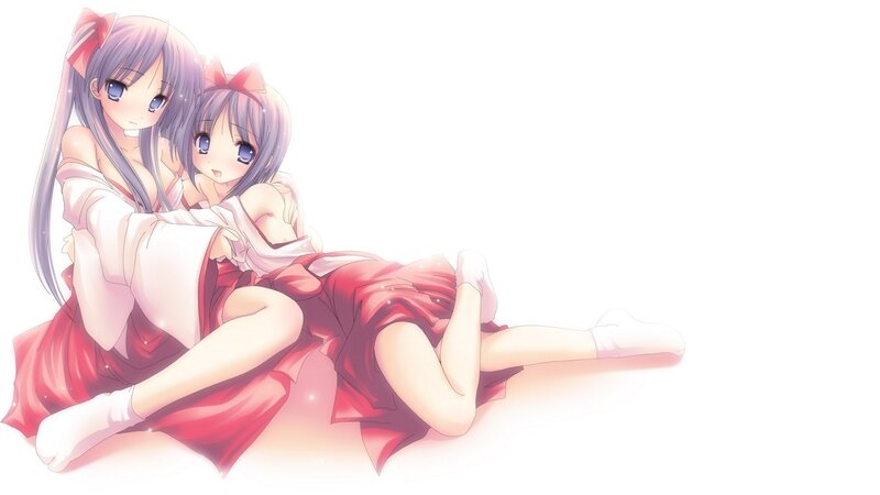 two girls in red dresses