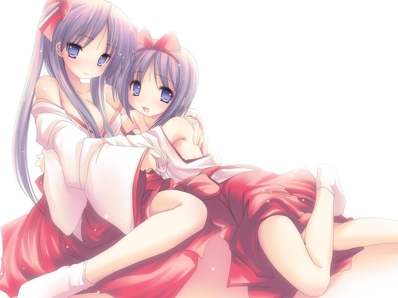 two girls in red dresses