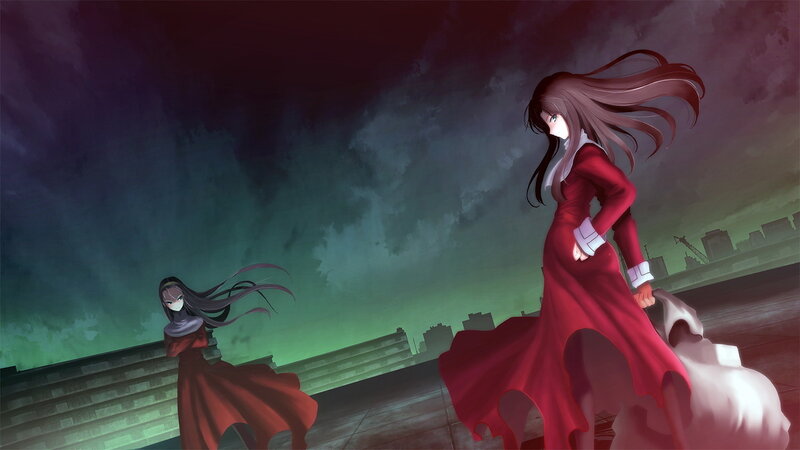 Two Girls in Red Dresses — Dramatic