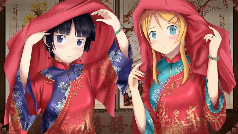 Two Girls in Red Robes — Calm