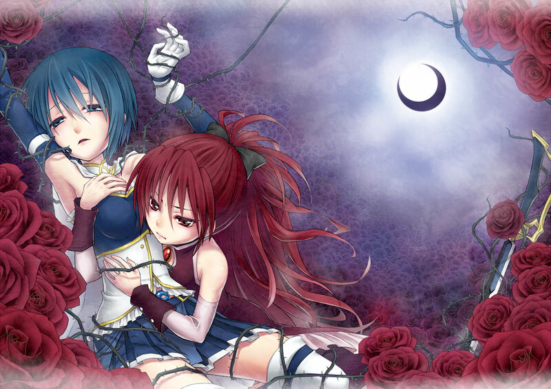 Two Girls in Rose Garden