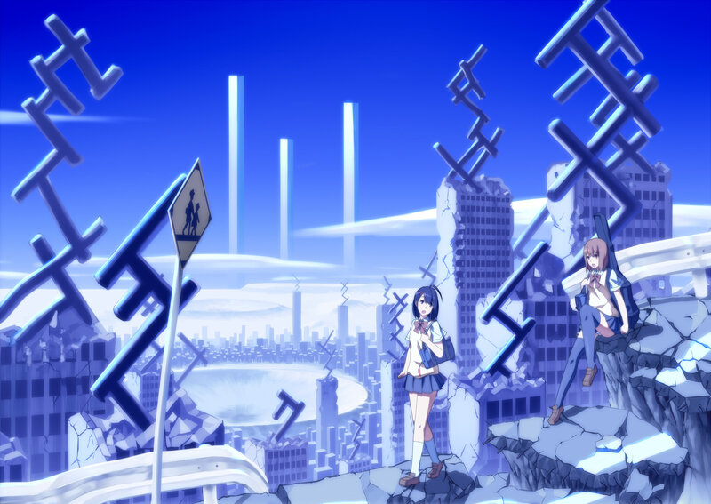 Two Girls in Ruins — Blue