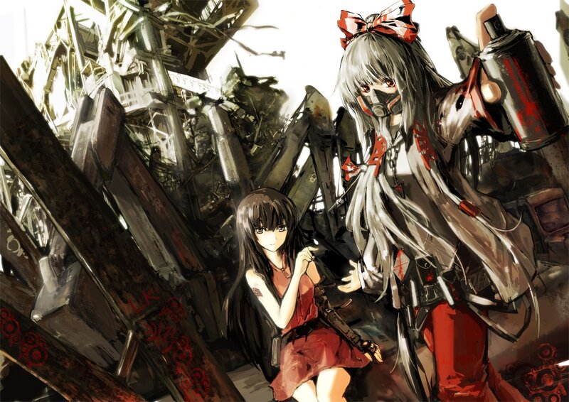 Two Girls in Ruins — Red