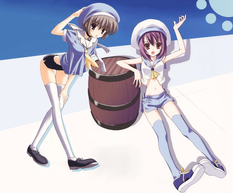 two girls in sailor outfits