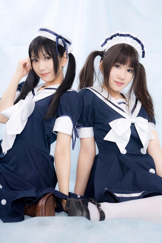 Two Girls in Sailor Outfits — Blue