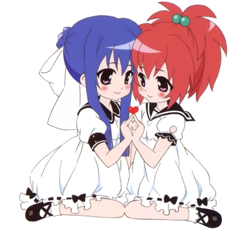 Two Girls in Sailor Uniforms — White