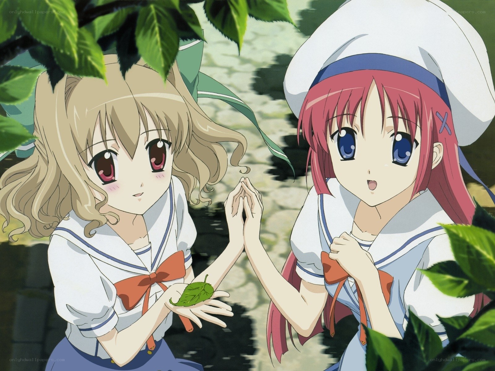 Two girls in sailor uniforms