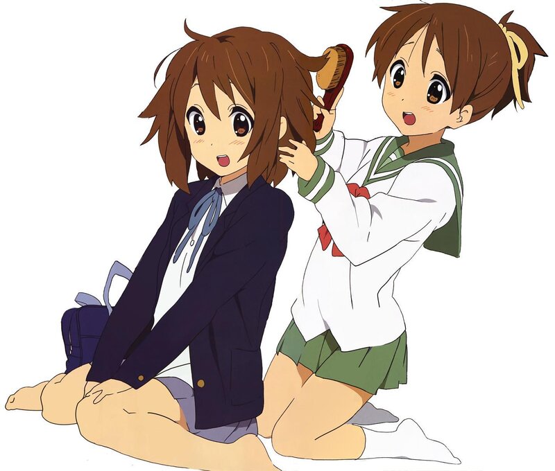 Two girls in school uniforms