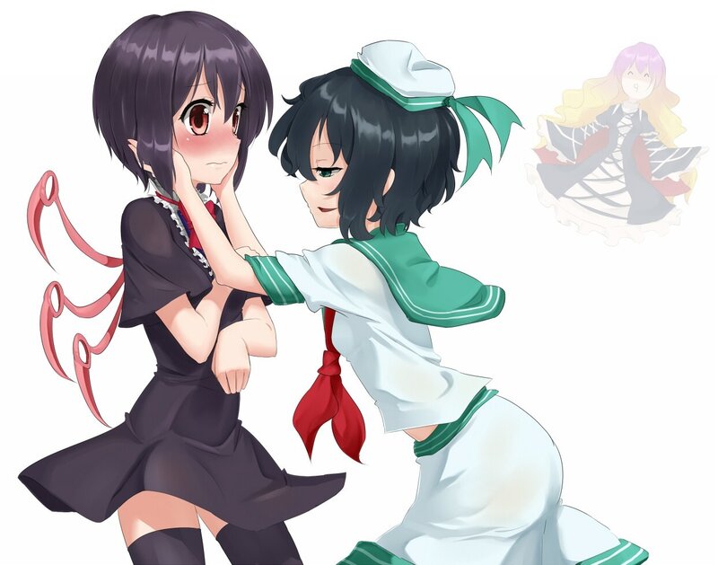 Two girls in school uniforms