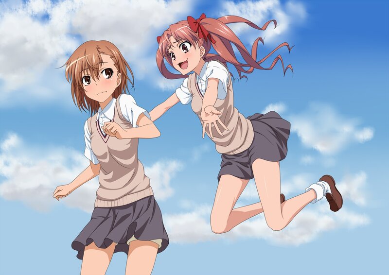 Two girls in school uniforms