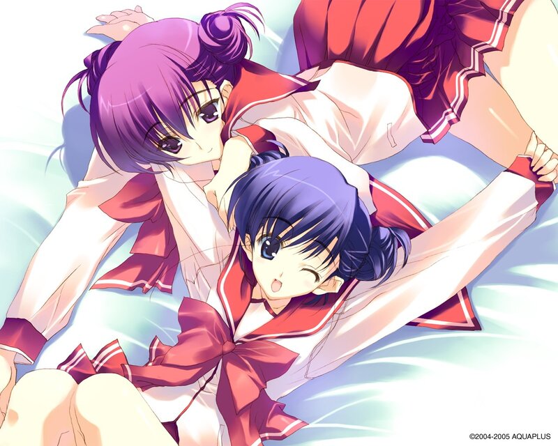 Two girls in school uniforms