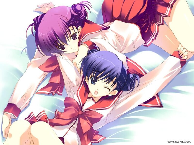 Two girls in school uniforms