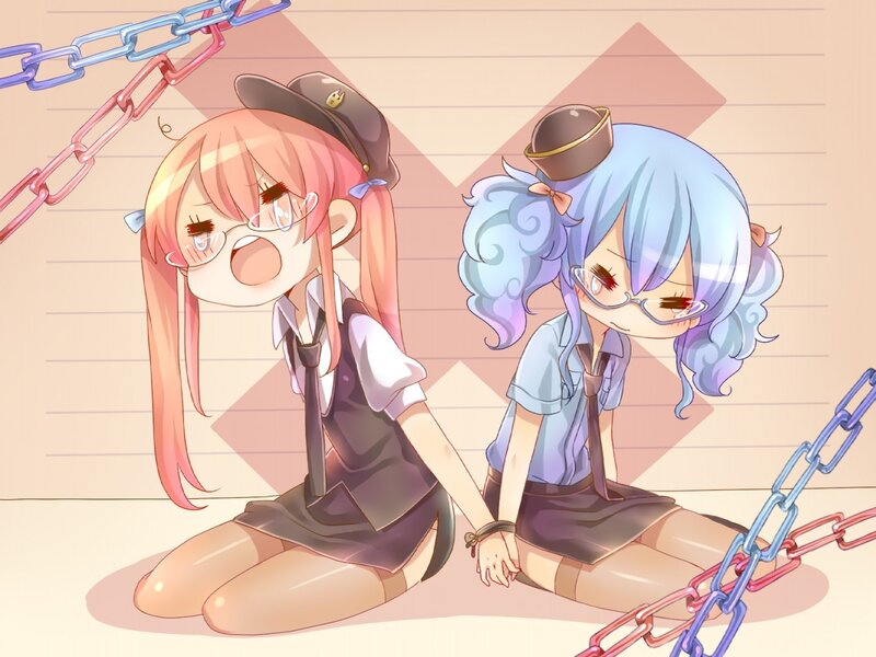 Two girls in school uniforms