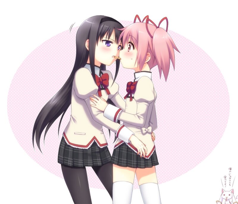 Two girls in school uniforms