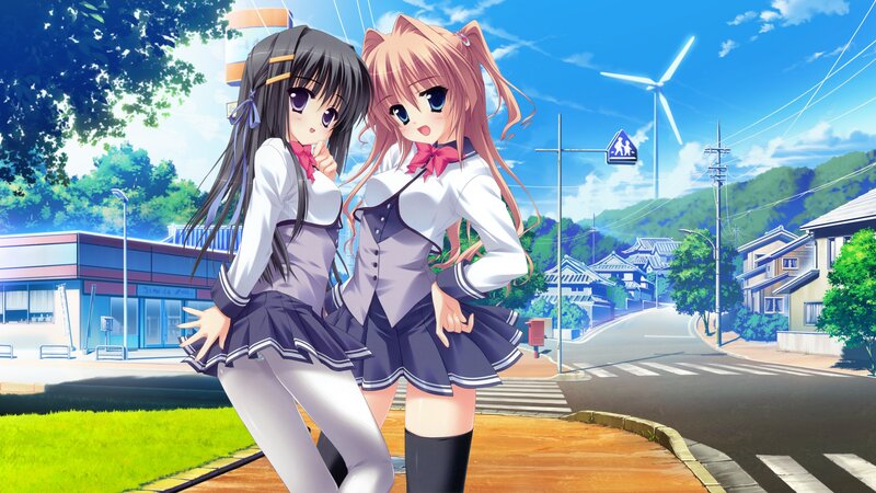 two girls in school uniforms