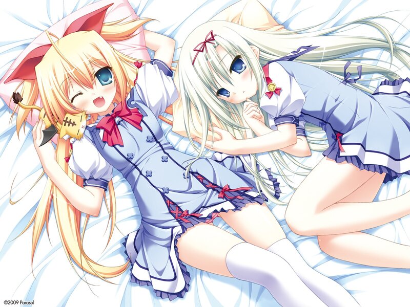 Two girls in school uniforms