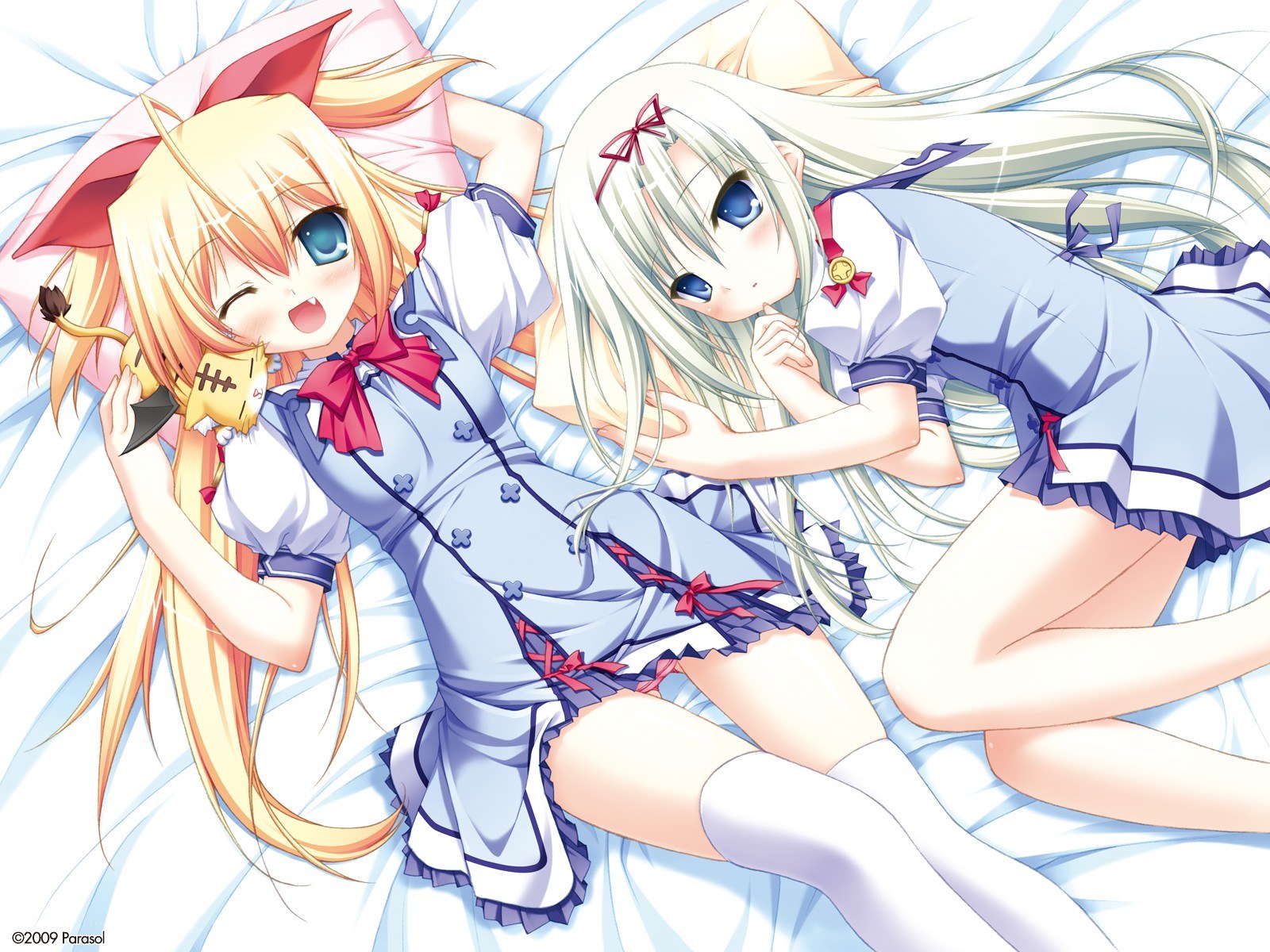 Two girls in school uniforms