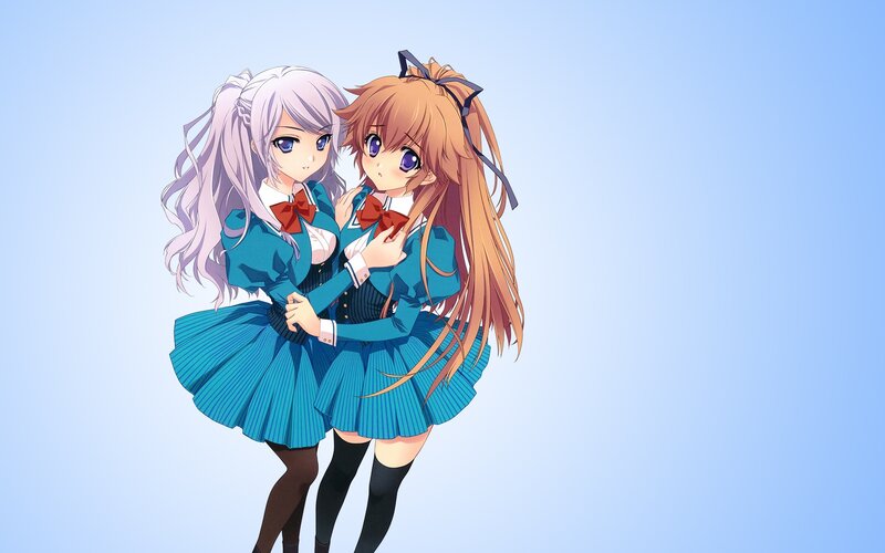 two girls in school uniforms