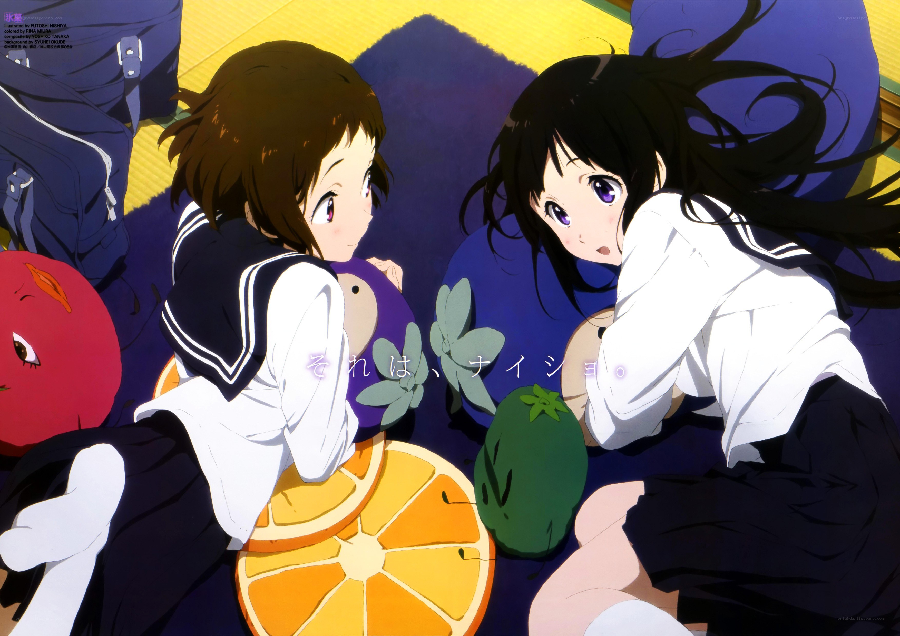 Two girls in school uniforms