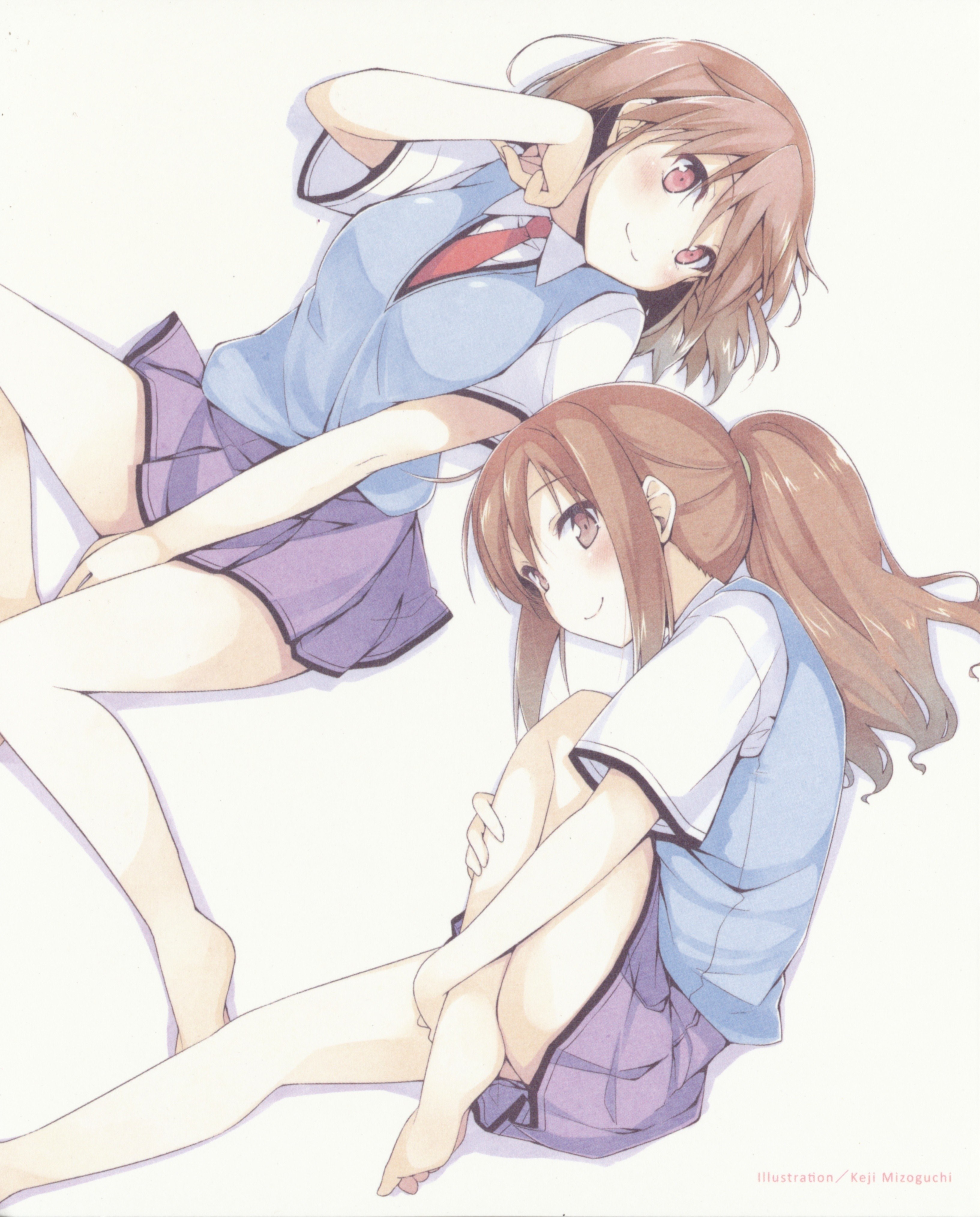 Two girls in school uniforms