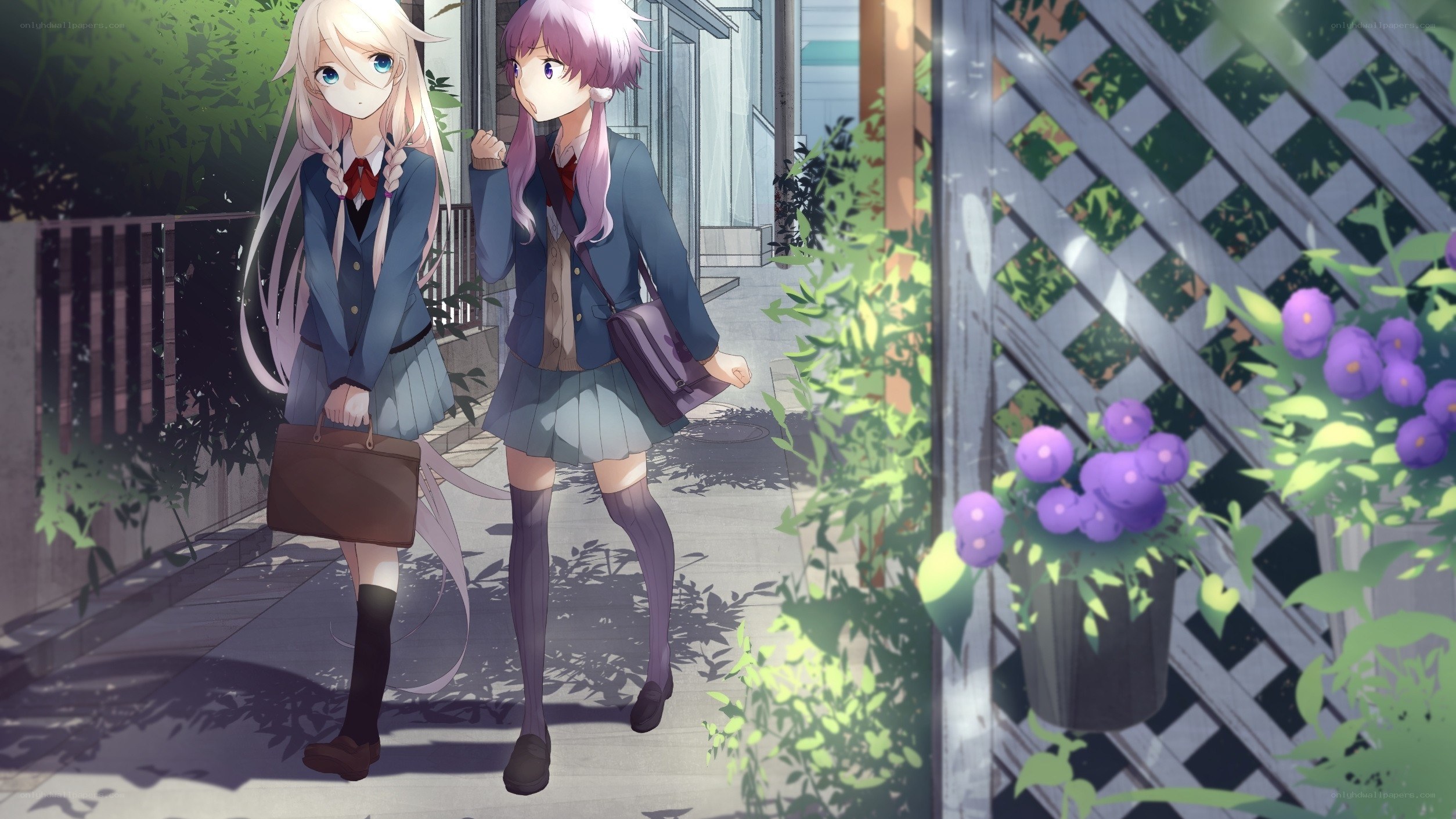 two girls in school uniforms