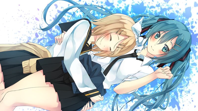 Two girls in school uniforms