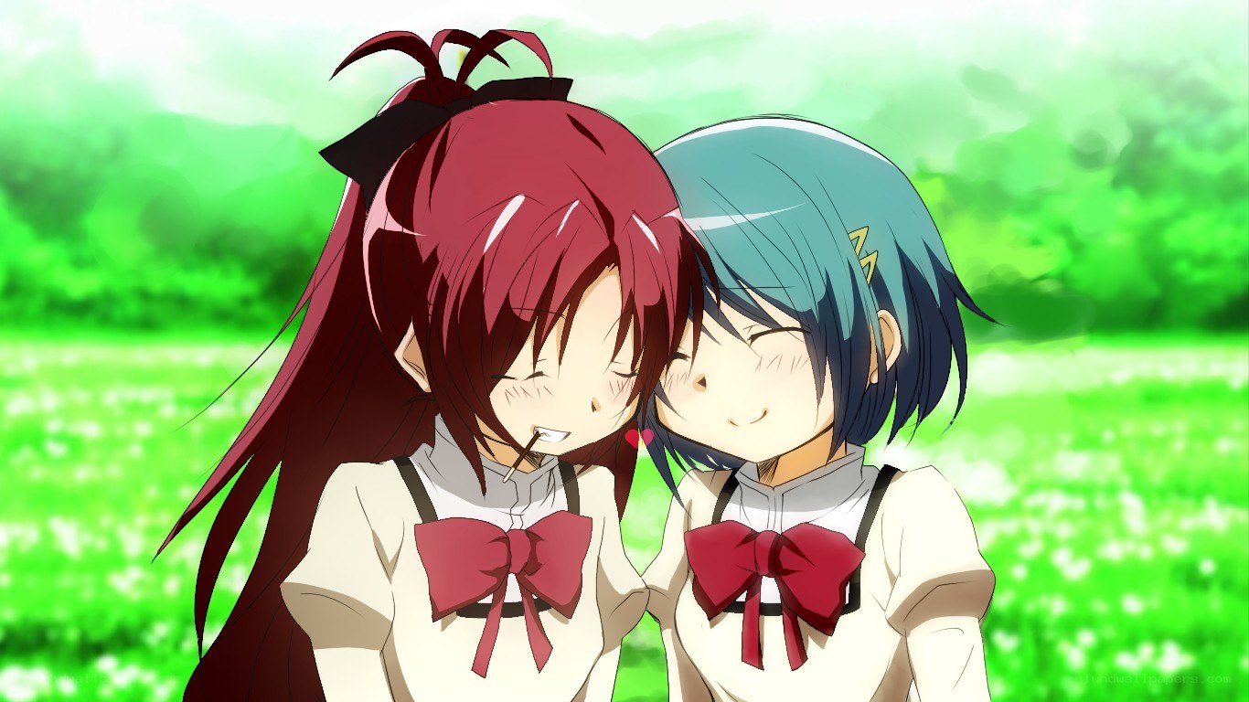Two girls in school uniforms