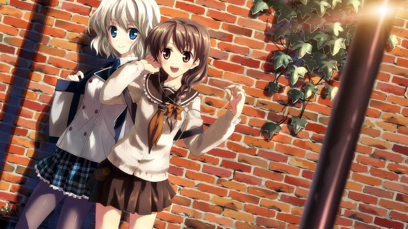 two girls in school uniforms