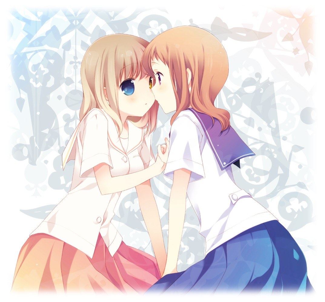 Two girls in school uniforms
