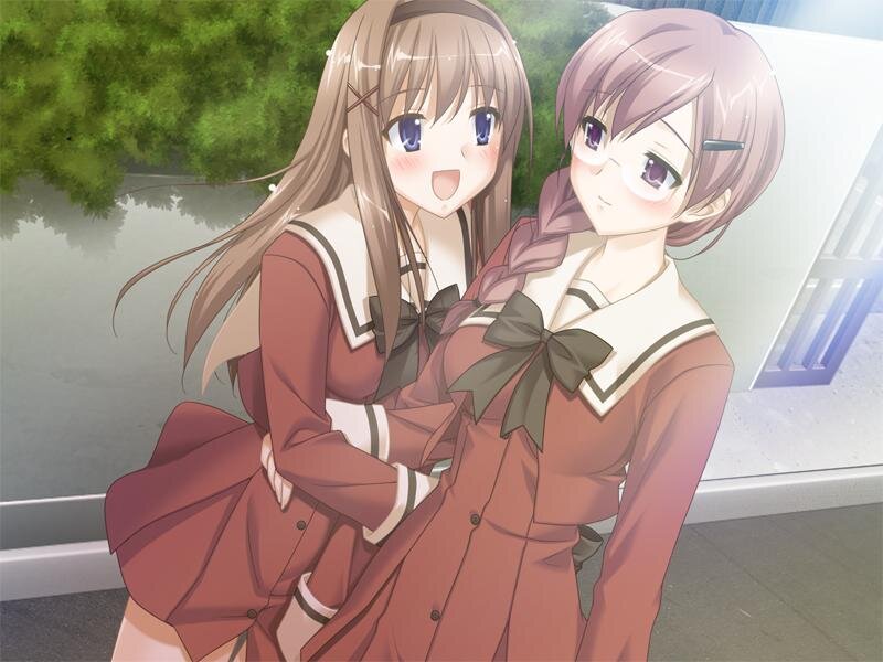 two girls in school uniforms