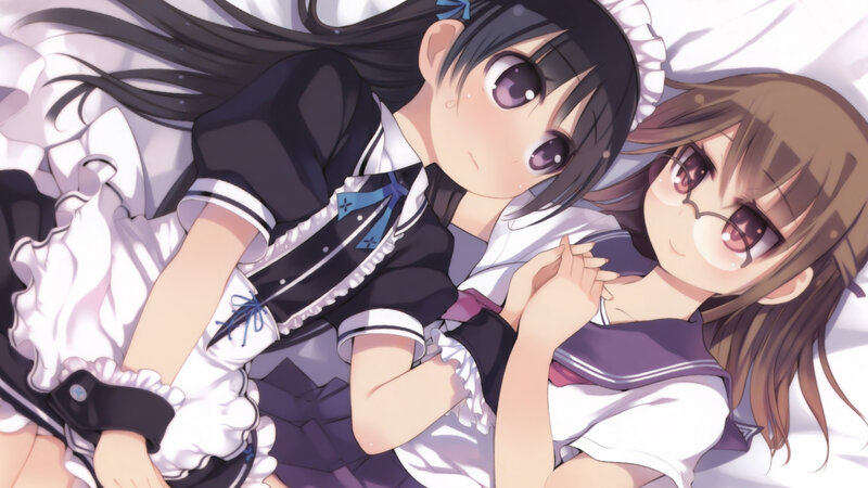 Two girls in school uniforms