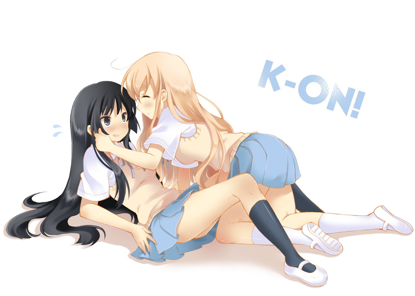 Two girls in school uniforms