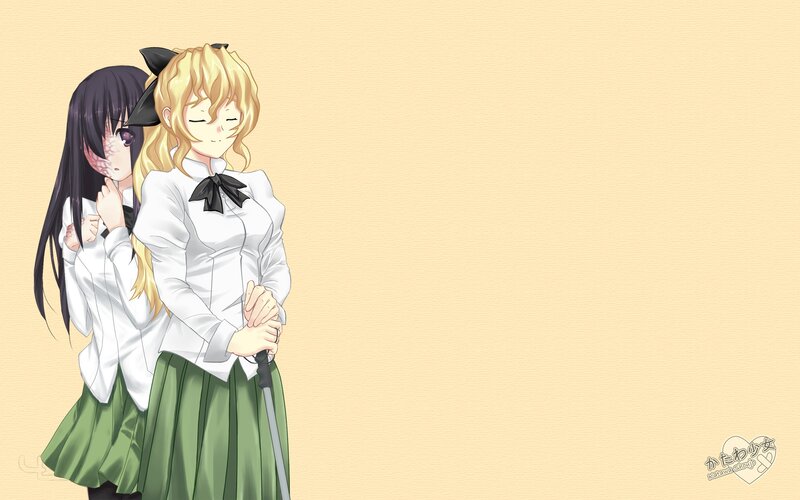 Two girls in school uniforms