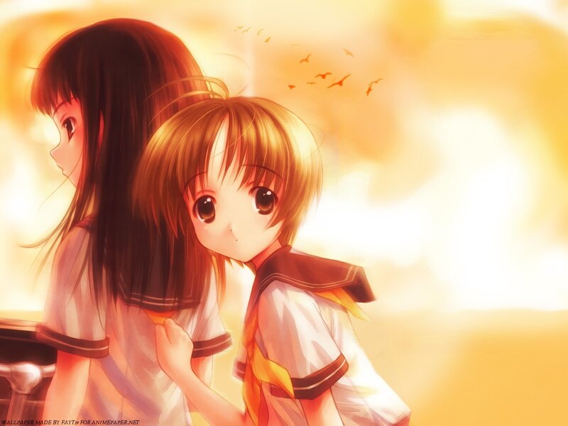 two girls in school uniforms