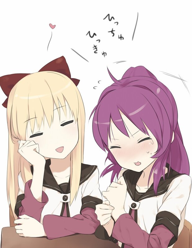 Two girls in school uniforms