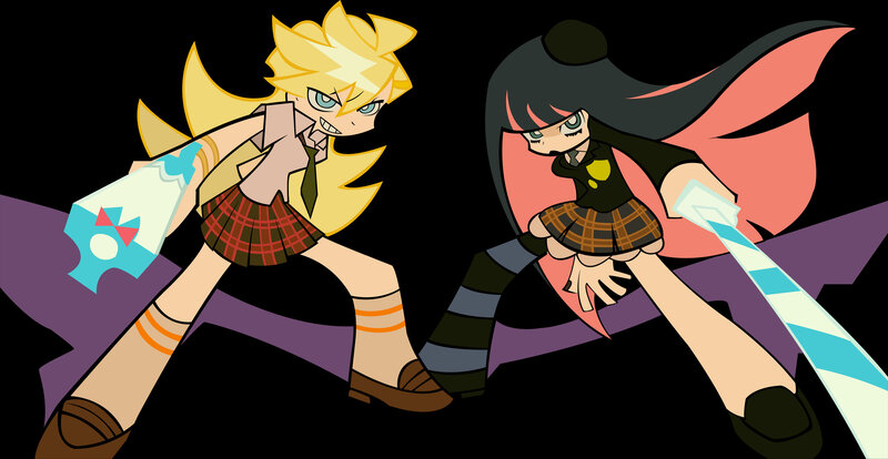 Two Girls in School Uniforms — Black, Dramatic