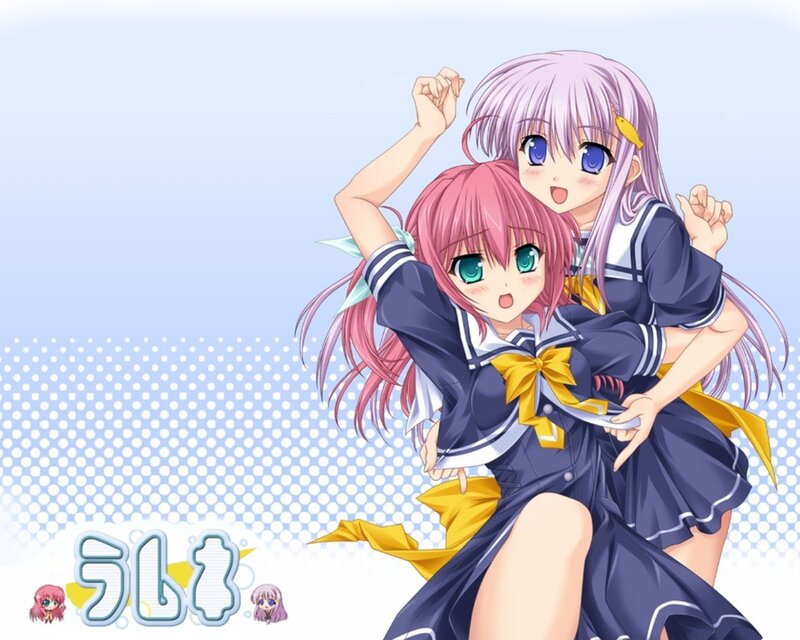 Two Girls in School Uniforms — Blue, Cheerful