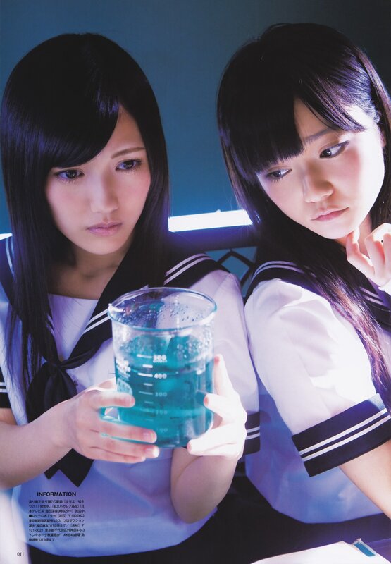 Two Girls in School Uniforms — Blue, Dramatic, Photograph