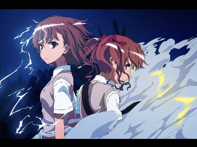 Two Girls in School Uniforms — Blue, Dramatic