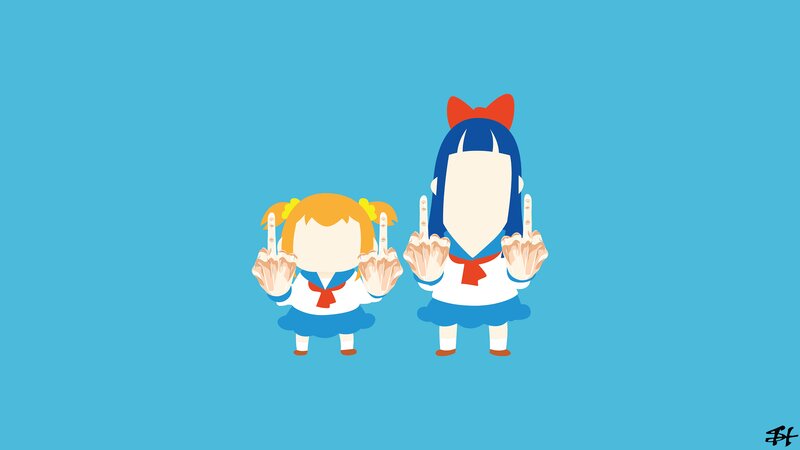 Two Girls in School Uniforms — Blue, Neutral