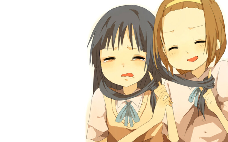Two Girls in School Uniforms — Brown, Playful, Anime, School Uniform
