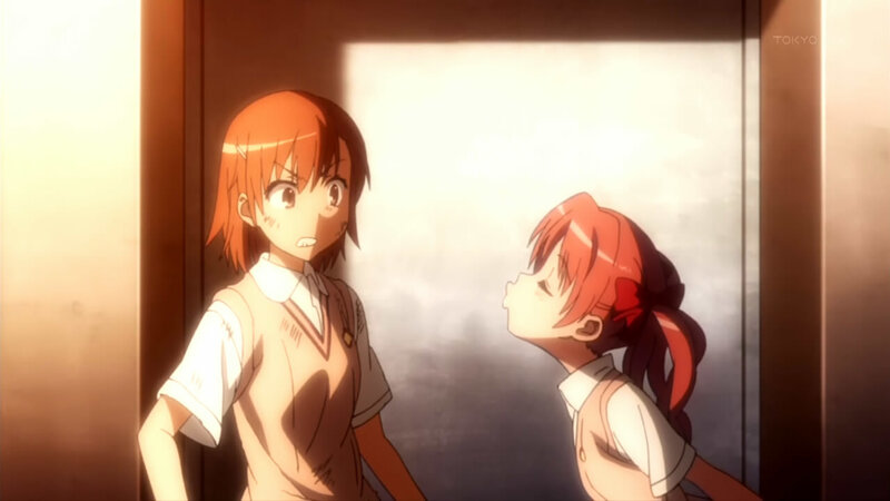 Two Girls in School Uniforms — Orange, Dramatic