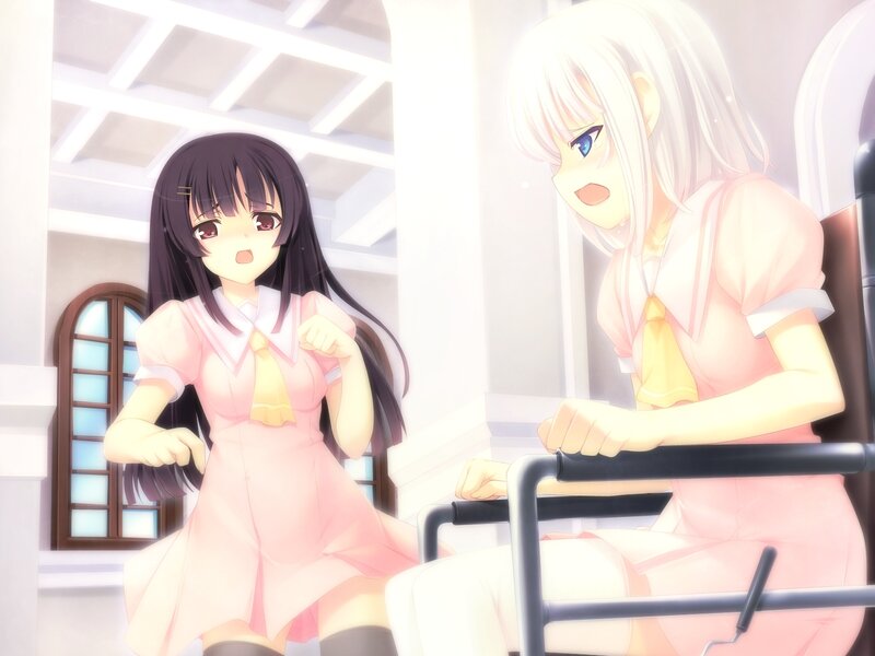 Two Girls in School Uniforms — Pink, Calm