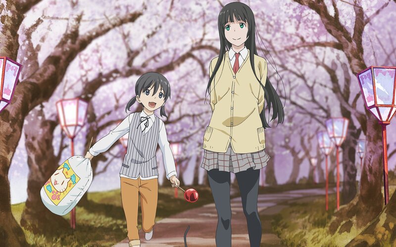 Two Girls in School Uniforms — Pink, Peaceful
