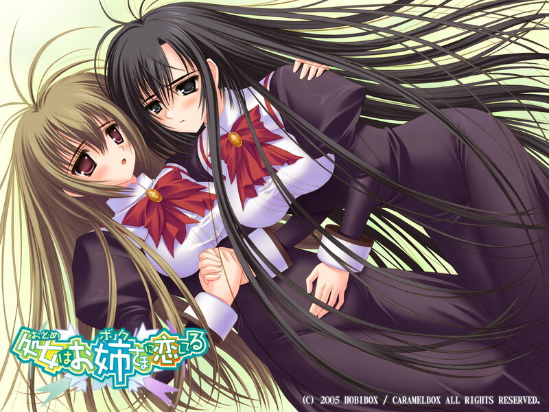 Two Girls in School Uniforms — Purple, Dramatic, Anime, School Uniform