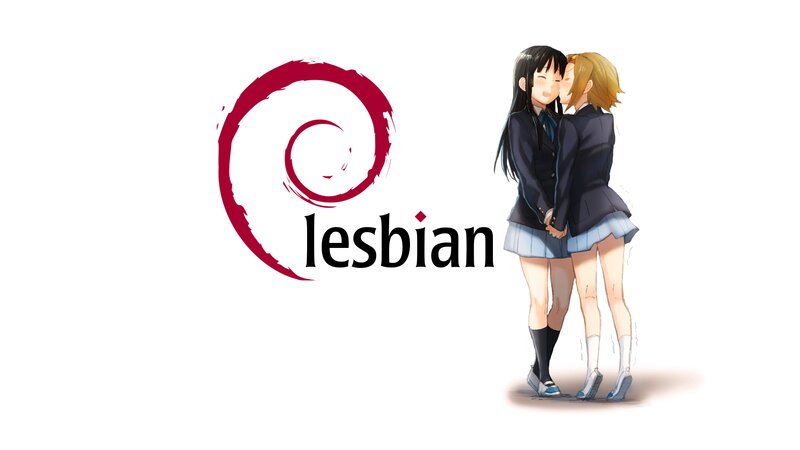 Two Girls in School Uniforms — White, Affectionate