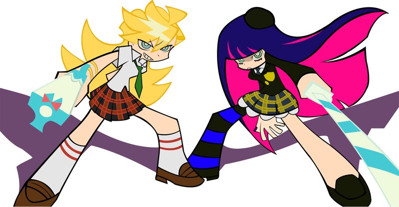 Two Girls in School Uniforms — Yellow, Aggressive